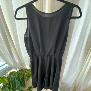 Black Romper with gold zip